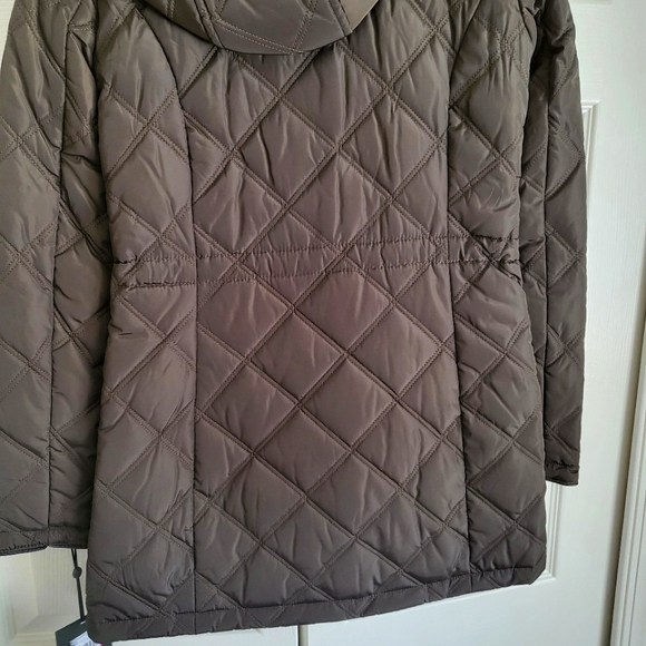 NWT DKNY Quilted Jacket Coat Brown Size XXS - Picture 10 of 11